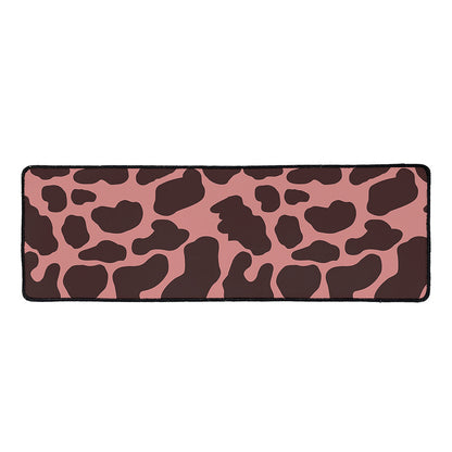 Red Brown Cow Print Long Kitchen Mat