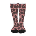 Red Brown Cow Print Long Socks