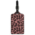 Red Brown Cow Print Luggage Tag