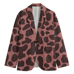 Red Brown Cow Print Men's Blazer
