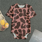 Red Brown Cow Print Men's Bodysuit