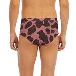 Red Brown Cow Print Men's Briefs