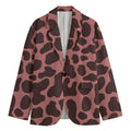 Red Brown Cow Print Men's Cotton Blazer