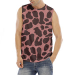 Red Brown Cow Print Men's Fitness Tank Top