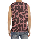 Red Brown Cow Print Men's Fitness Tank Top