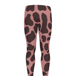 Red Brown Cow Print Men's leggings