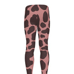 Red Brown Cow Print Men's leggings