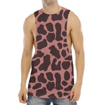 Red Brown Cow Print Men's Muscle Tank Top