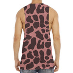 Red Brown Cow Print Men's Muscle Tank Top