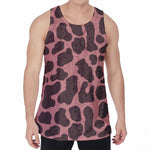 Red Brown Cow Print Men's Velvet Tank Top