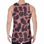 Red Brown Cow Print Men's Velvet Tank Top