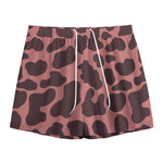 Red Brown Cow Print Mesh Shorts