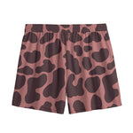 Red Brown Cow Print Mesh Shorts