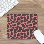 Red Brown Cow Print Mouse Pad
