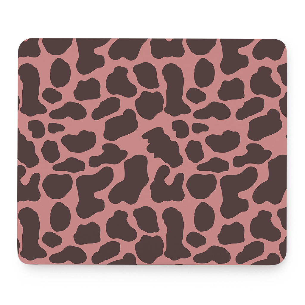 Red Brown Cow Print Mouse Pad
