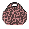 Red Brown Cow Print Neoprene Lunch Bag