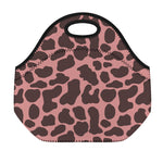 Red Brown Cow Print Neoprene Lunch Bag
