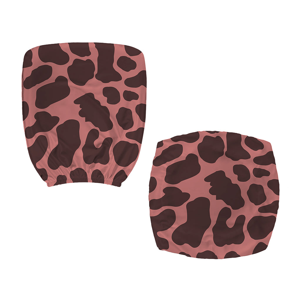 Red Brown Cow Print Office Chair Cover