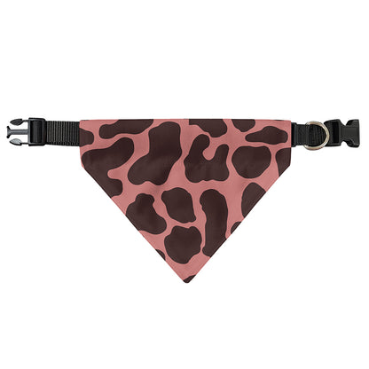 Red Brown Cow Print Over The Collar Dog Bandana
