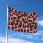 Red Brown Cow Print Polyester Flag