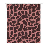 Red Brown Cow Print Polyester Shower Curtain