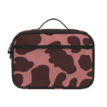 Red Brown Cow Print Portable Lunch Bag