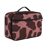 Red Brown Cow Print Portable Lunch Bag