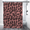 Red Brown Cow Print Premium Shower Curtain