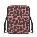 Red Brown Cow Print Rectangular Crossbody Bag