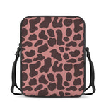 Red Brown Cow Print Rectangular Crossbody Bag