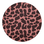 Red Brown Cow Print Round Blanket