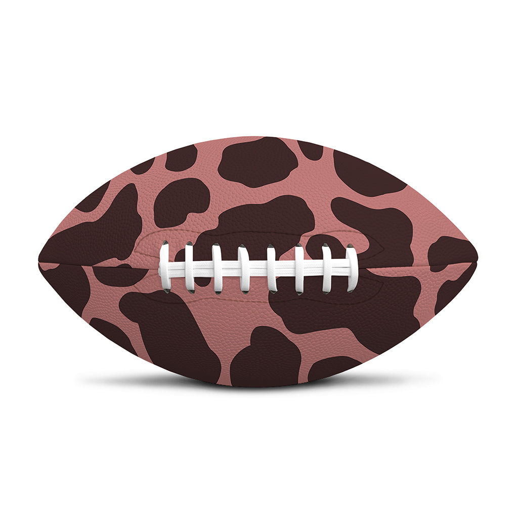 Red Brown Cow Print Rugby Ball