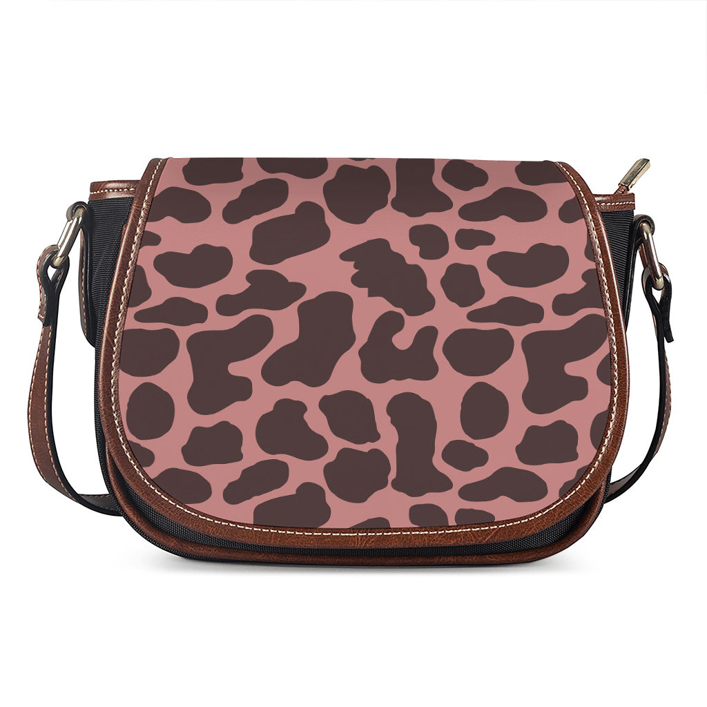 Red Brown Cow Print Saddle Bag
