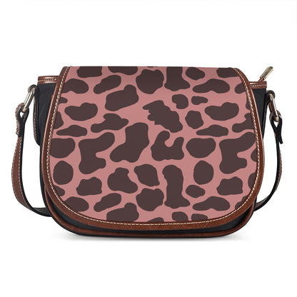Red Brown Cow Print Saddle Bag
