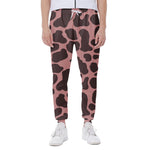 Red Brown Cow Print Scuba Joggers