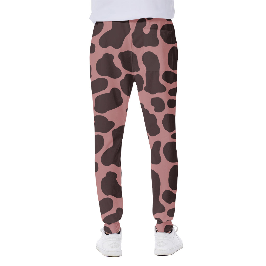 Red Brown Cow Print Scuba Joggers