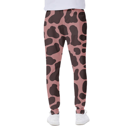 Red Brown Cow Print Scuba Joggers