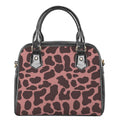 Red Brown Cow Print Shoulder Handbag