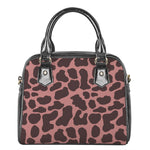 Red Brown Cow Print Shoulder Handbag