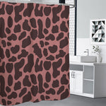 Red Brown Cow Print Shower Curtain