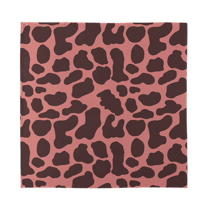 Red Brown Cow Print Silk Bandana