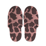 Red Brown Cow Print Slippers