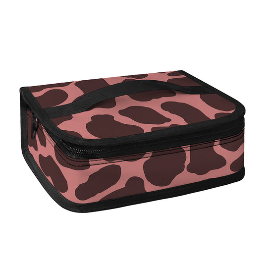 Red Brown Cow Print Small Lunch Bag