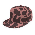 Red Brown Cow Print Snapback Cap