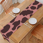 Red Brown Cow Print Table Runner