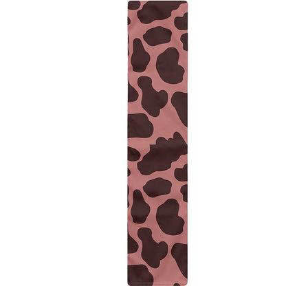 Red Brown Cow Print Table Runner