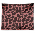 Red Brown Cow Print Tapestry