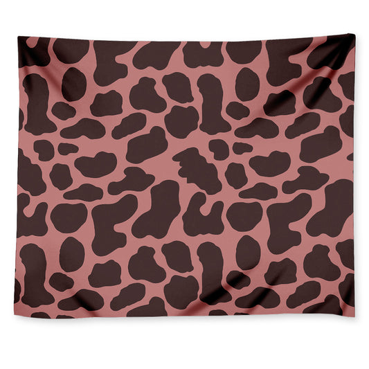 Red Brown Cow Print Tapestry