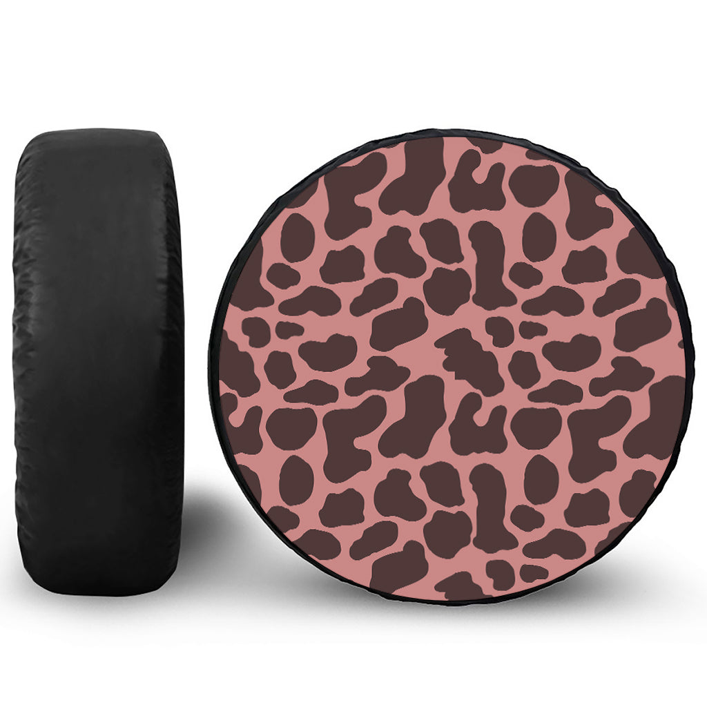 Red Brown Cow Print Tire Cover