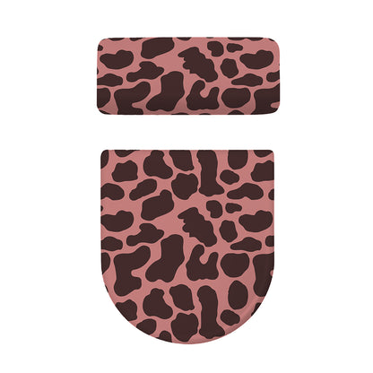 Red Brown Cow Print Toilet Lid And Tank Cover Set